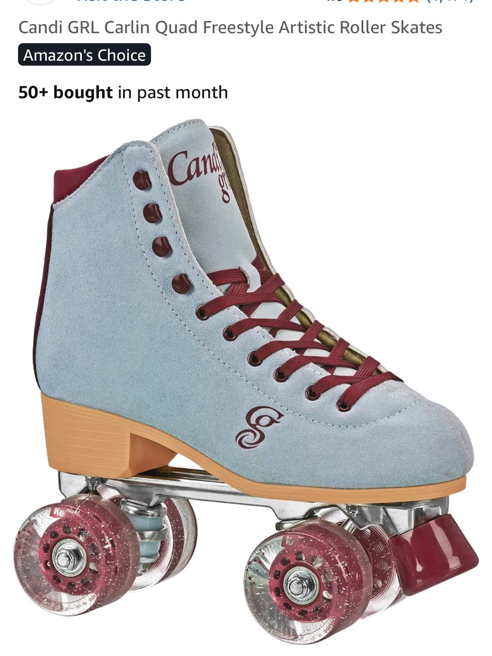 Roller Derby Candy Grl Carlin Indoor/Outdoor Skates, size 9